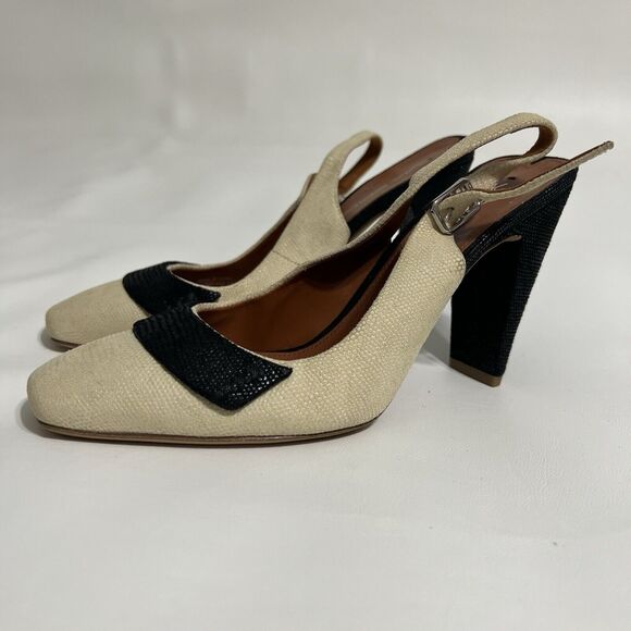 VIA SPIGA Sling Back Heels Square Heel Classy Sample Unique Women's US 6M - Picture 2 of 9